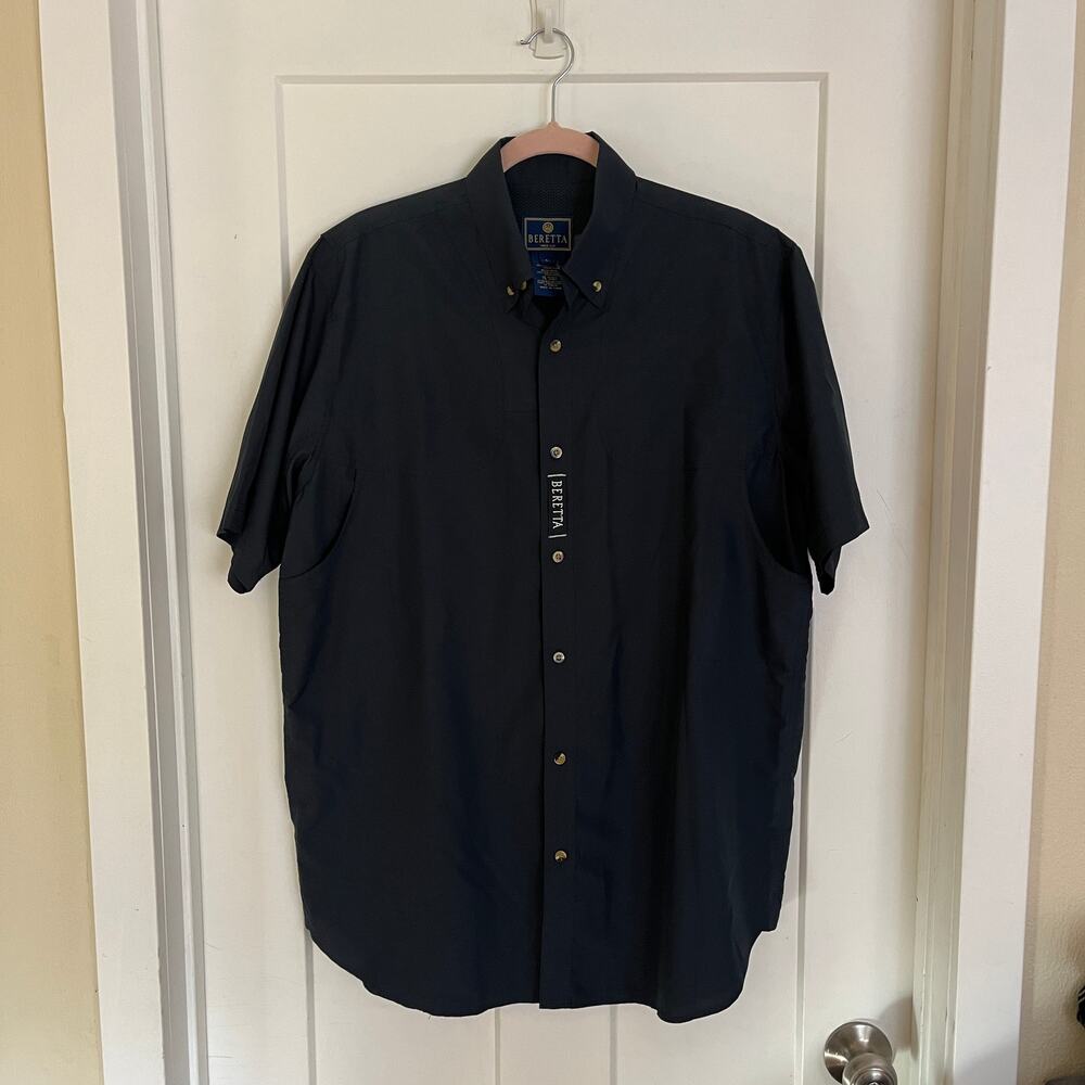 Beretta Men's Short Sleeve Shooting Shirt Navy Blue L Tactical